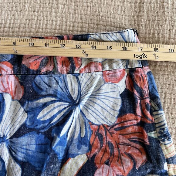 Tommy Bahama Floral Linen Mini Skirt Womens Sz. 10 Tropical Beach Hawaiian Aloha - Picture 7 of 8